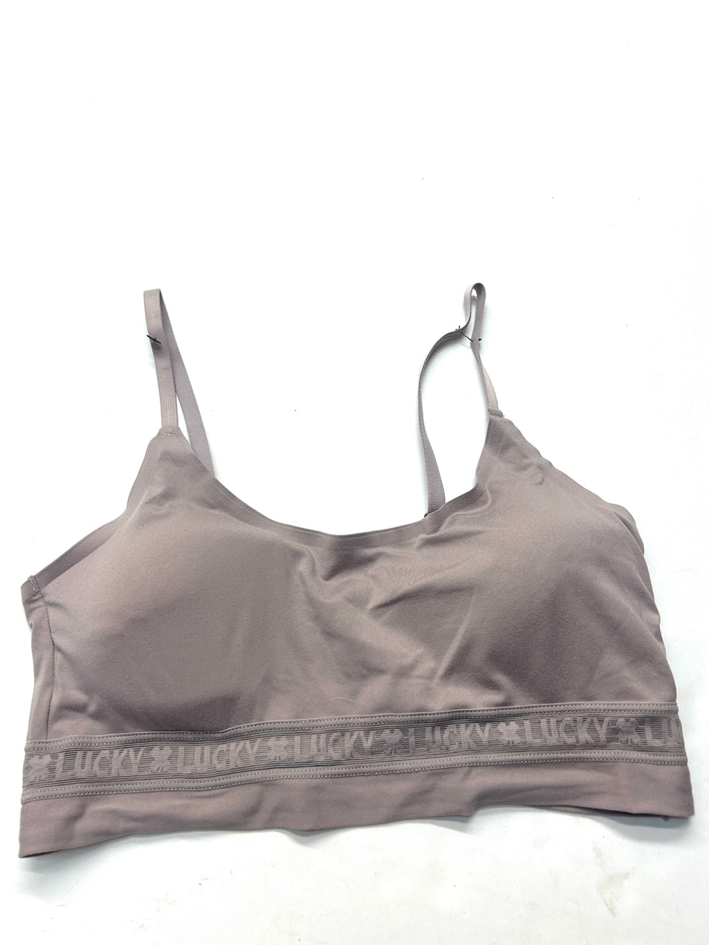 Lucky Brand Brand Gray Taupe Wireless Bra Bralette  Soft Support Padded